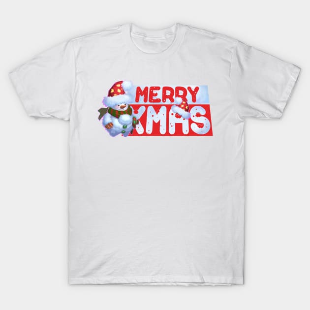 Snowzilla's Christmas T-Shirt by Nytelock Prints